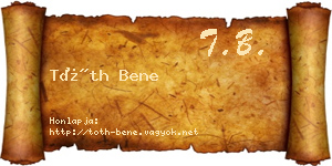 Tóth Bene névjegykártya